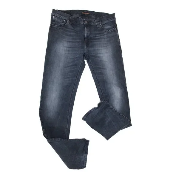 Nudie Jeans Dark Wash Thin Finn Deep dark Organic Cotton Thin Finn Size 36 x 33